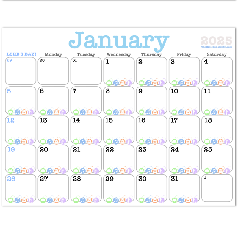 2025 Calendar TBTMS ENGLISH