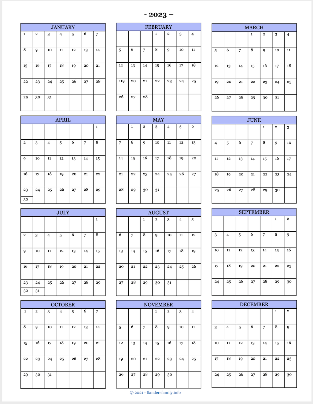 2025 Year Calendar Printable Pdf