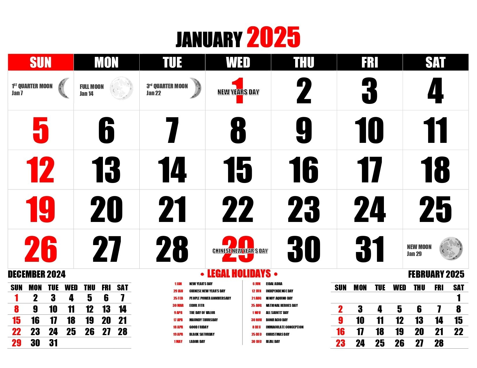 2025 COMMERCIAL CALENDAR A4 LANDSCAPE 12 PAGES By Alangilamos Raket PH