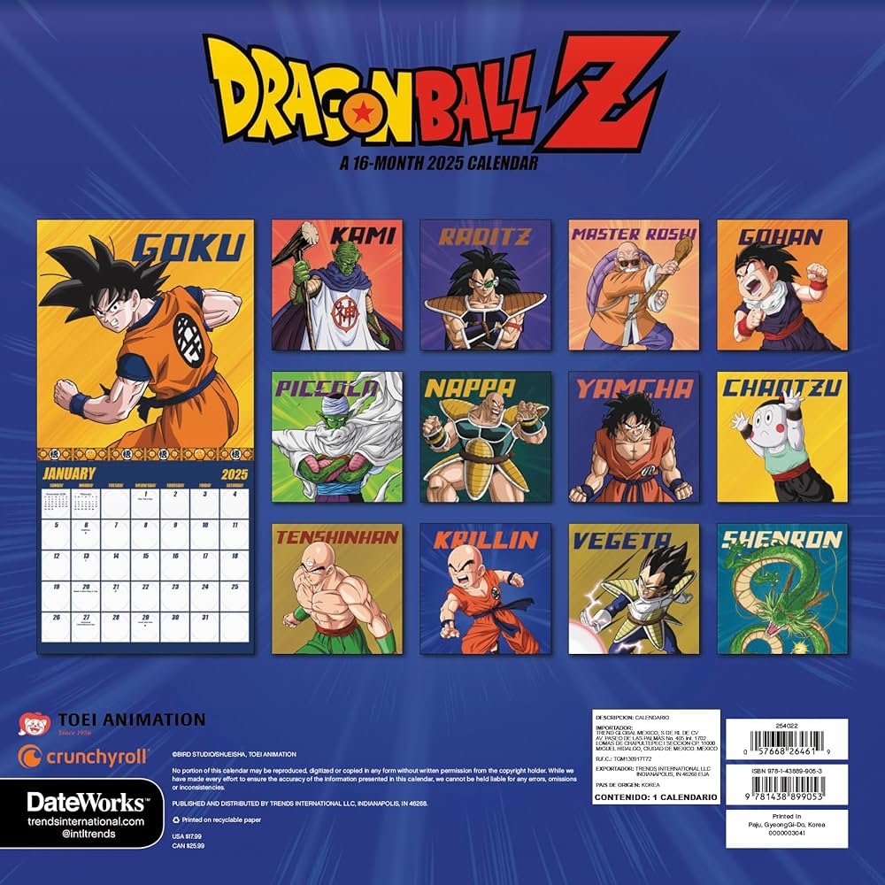 2025 Dragon Ball Z Wall Calendar Trends International 9781438899053 Amazon Books 2025 Dragon Ball Z Wall Calendar Trends International 9781438899053 Amazon Books