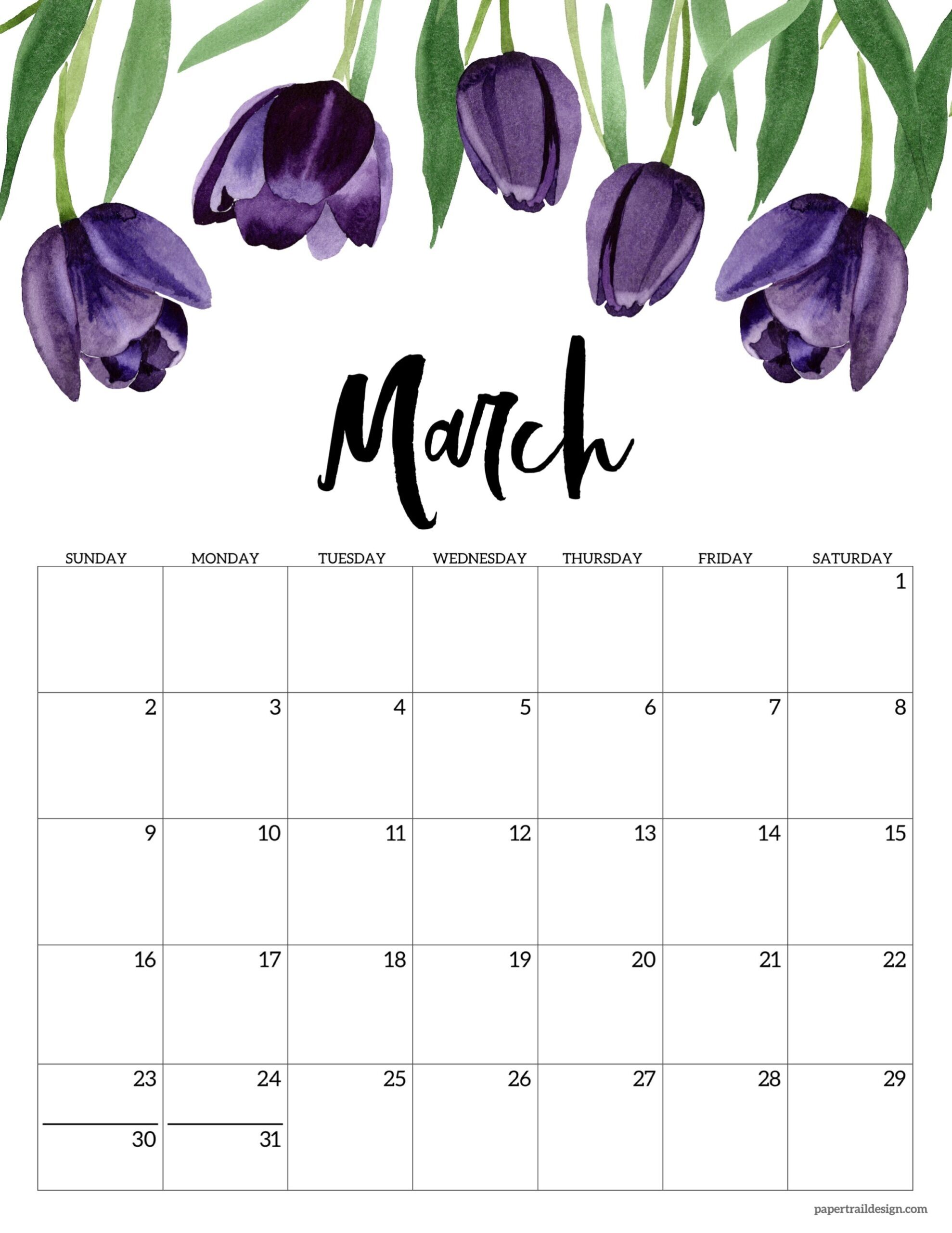 2025 Free Printable Calendar Floral Paper Trail Design 2025 Free Printable Calendar Floral Paper Trail Design