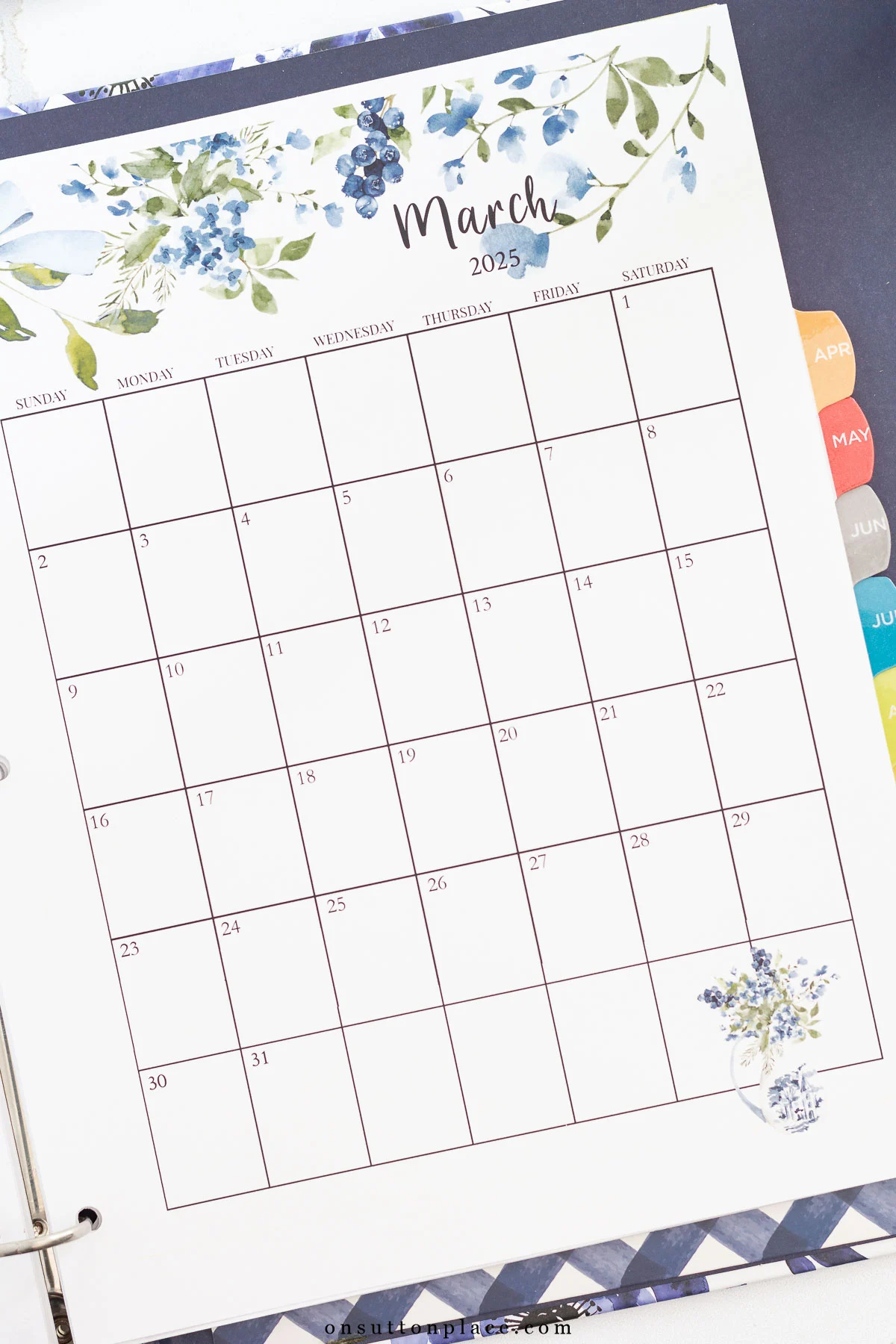 Sewing Project Printable Calendar 2025
