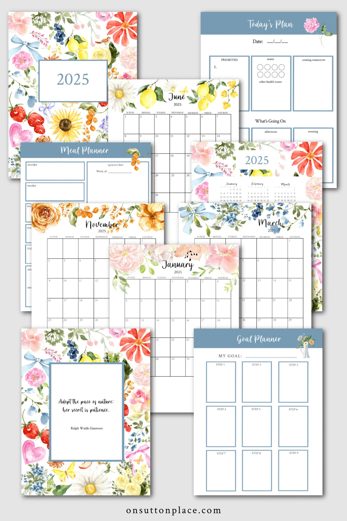 2025 Free Printable Calendar With Planner Pages On Sutton Place