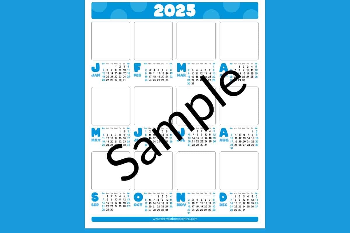Build Your Own 2025 Calendar Printable