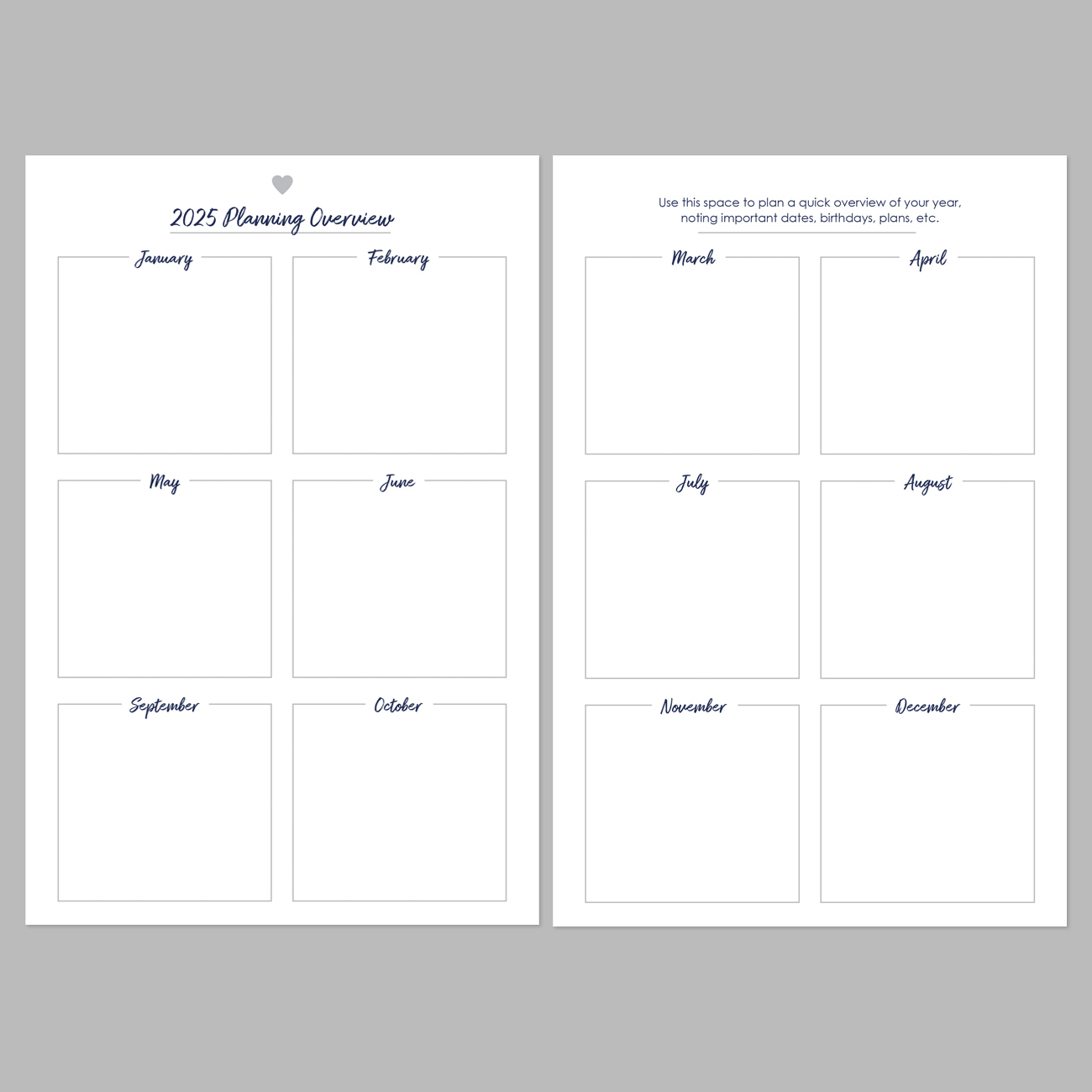 2025 Monthly Notebook Planner 5 8