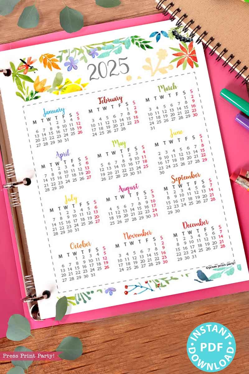 Calendar 2025 Printable 2 Months Per Page