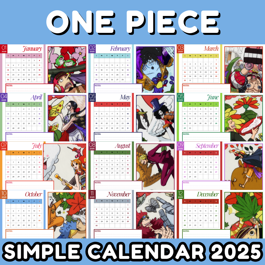 Printable Anime Calendar 2025