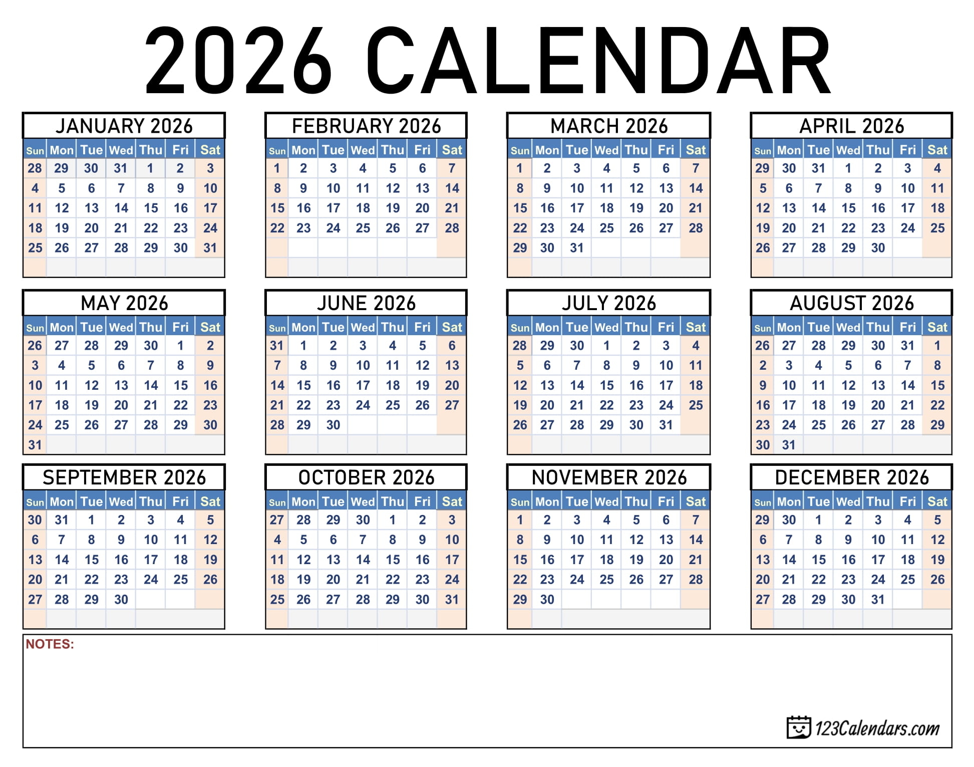 Printable Calendar For June July And August 2026