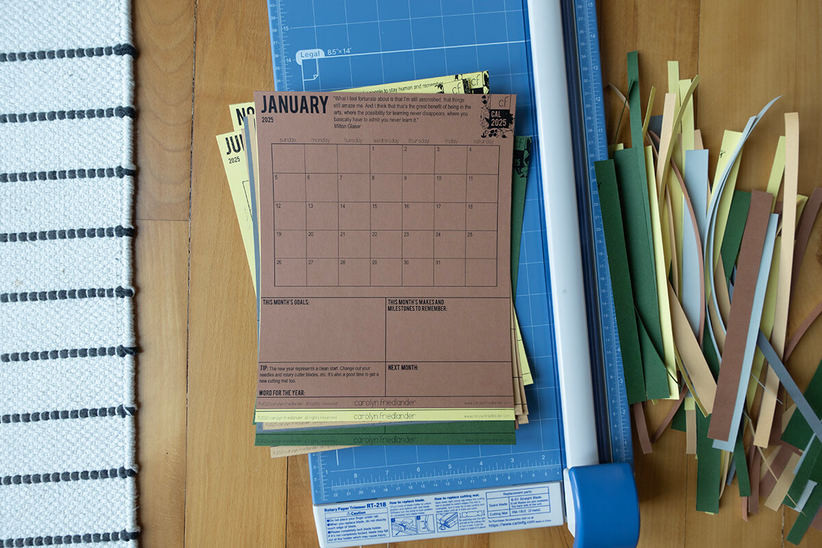 2025 Printable Calendar Carolyn Friedlander