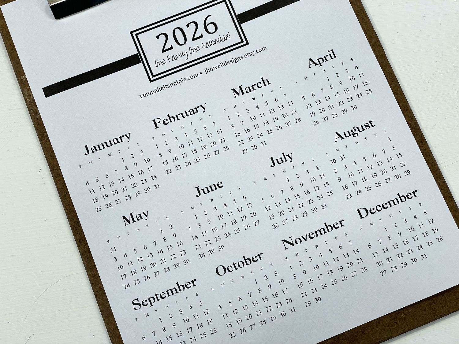 2 By 4 Printable Calendar 2025