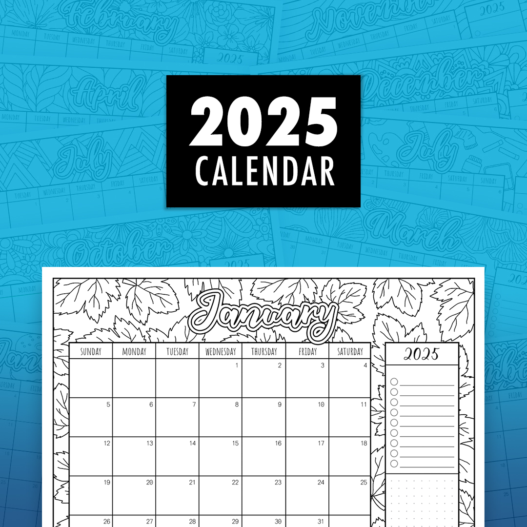 Free 2025 Printable Kids Calendar