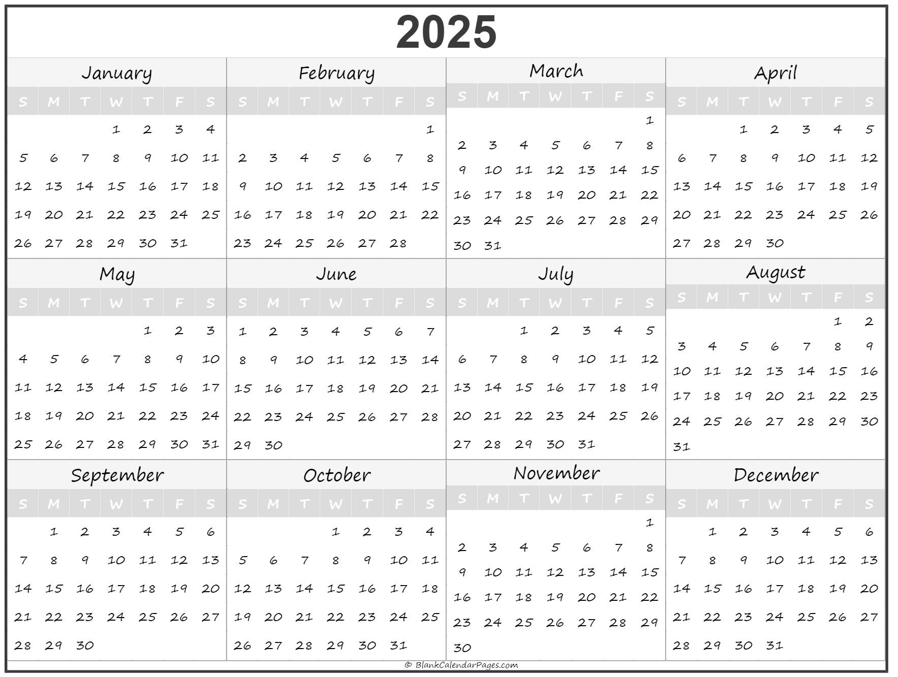 Printable Calendar 2025-2025