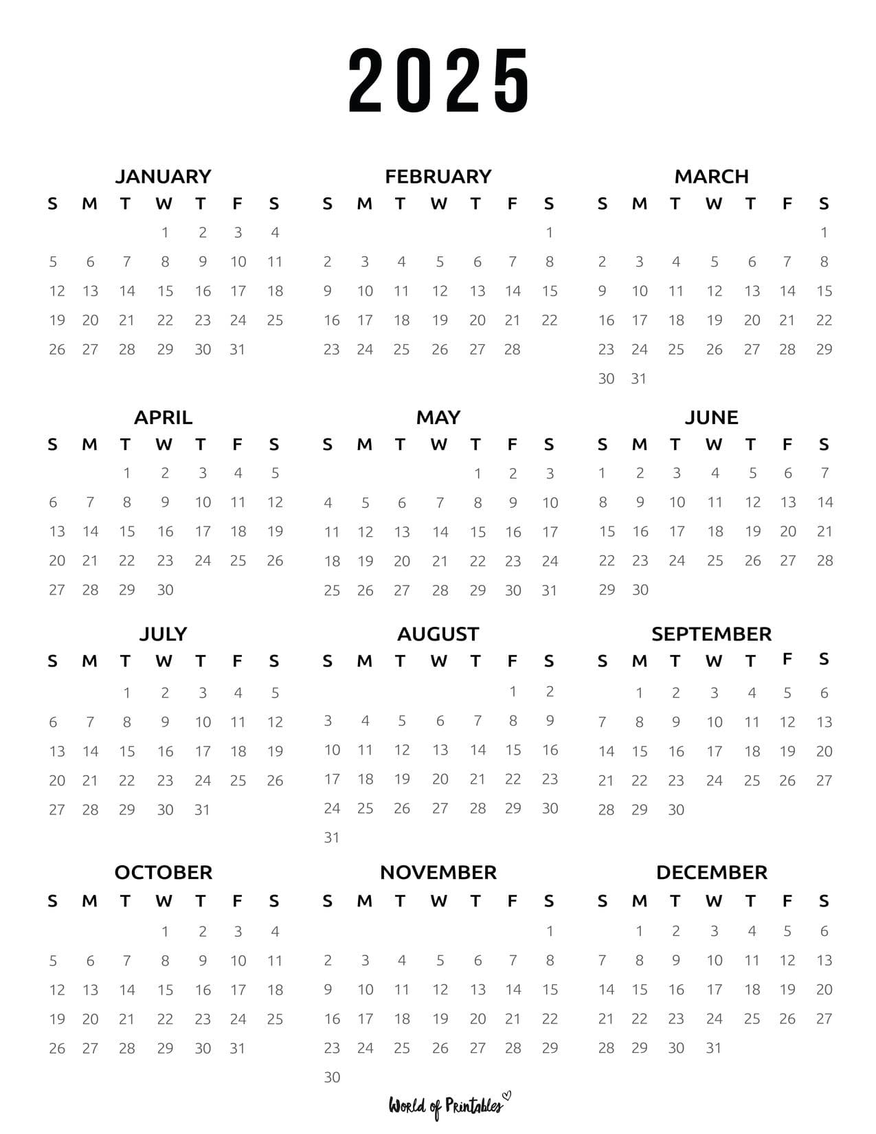 2025 Year Calendars 70 Best Printables World Of Printables 2025 Year Calendars 70 Best Printables World Of Printables