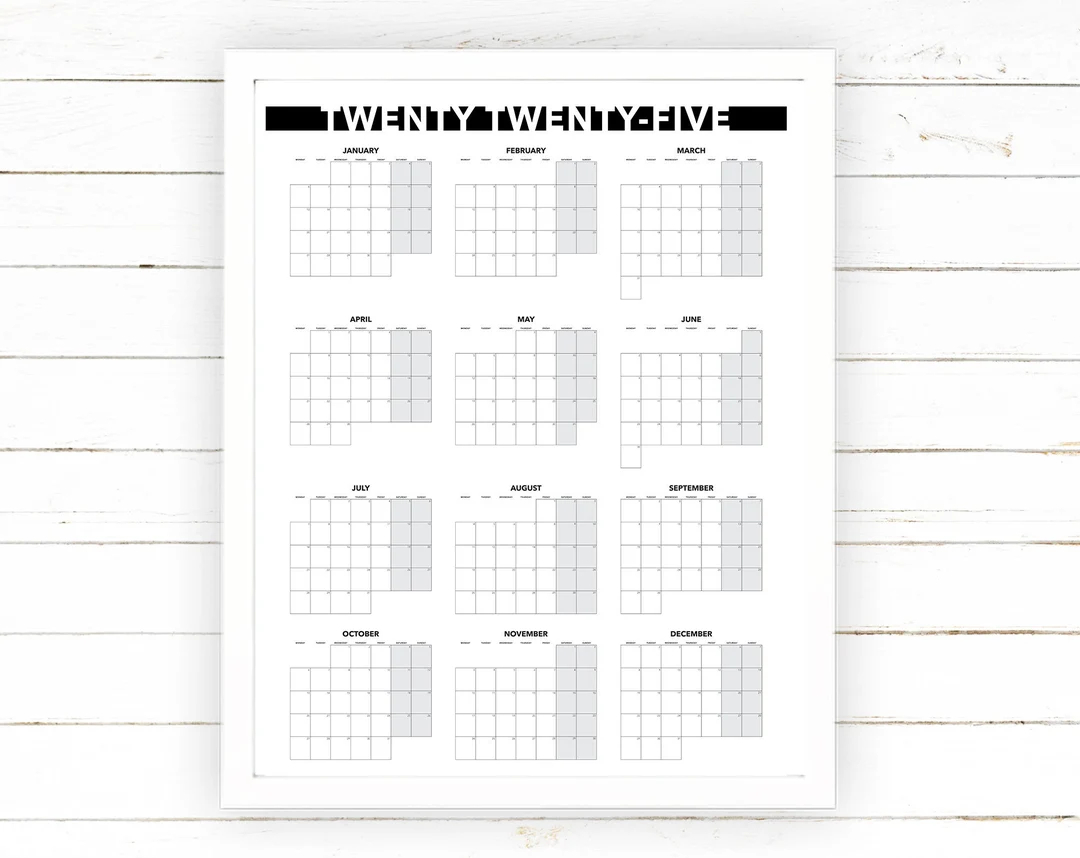 Blank Monthly Printable Calendar 2025