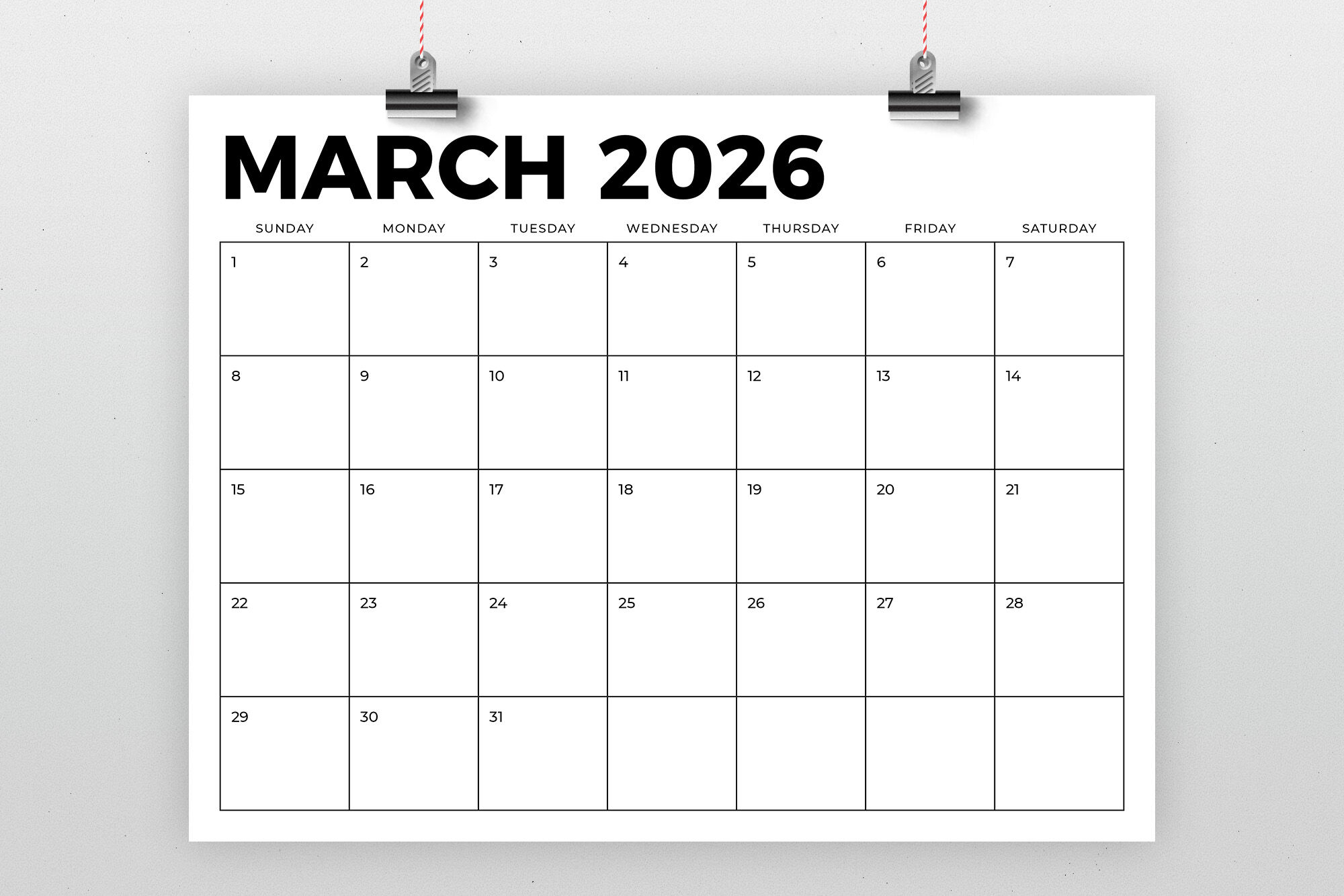 Printable Calendar 2026