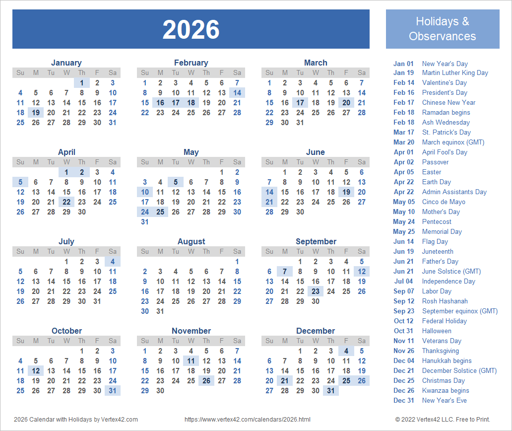 2026 calendar templates and images