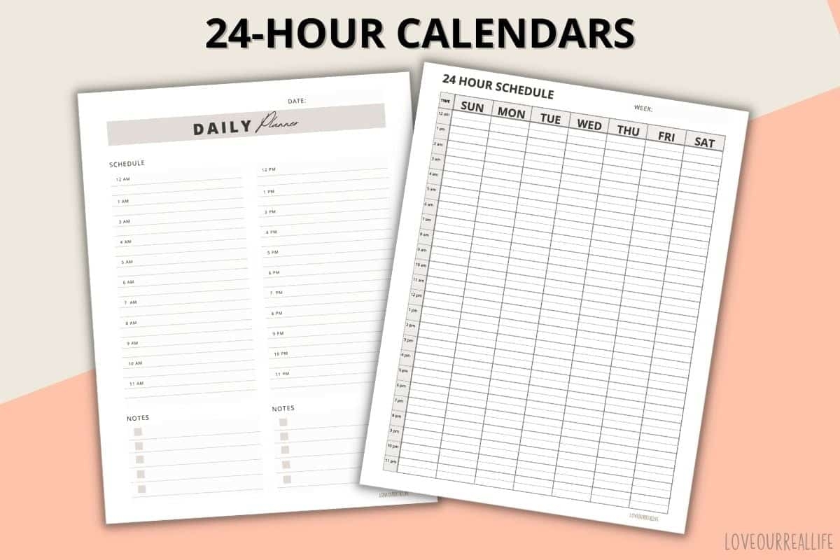 24 Hour Daily Schedule Template 1 Page Layout Printable Love Our Real Life 24 Hour Daily Schedule Template 1 Page Layout Printable Love Our Real Life