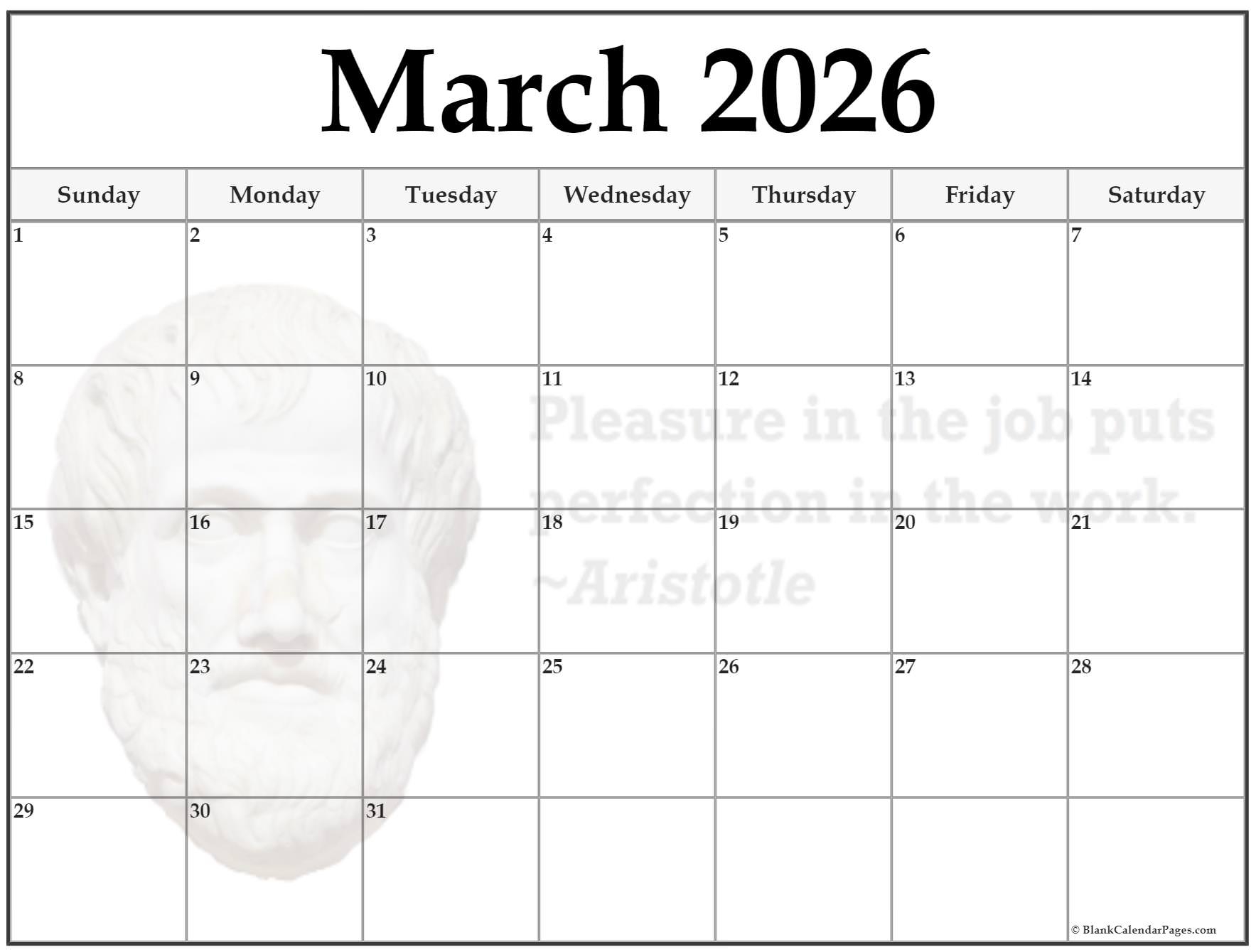 24 March 2026 Quote Calendars