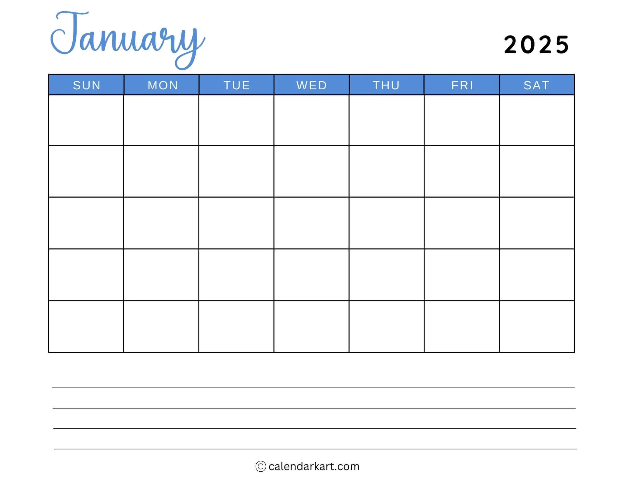 40 Printable January 2025 Calendars Free Pdf Calendarkart