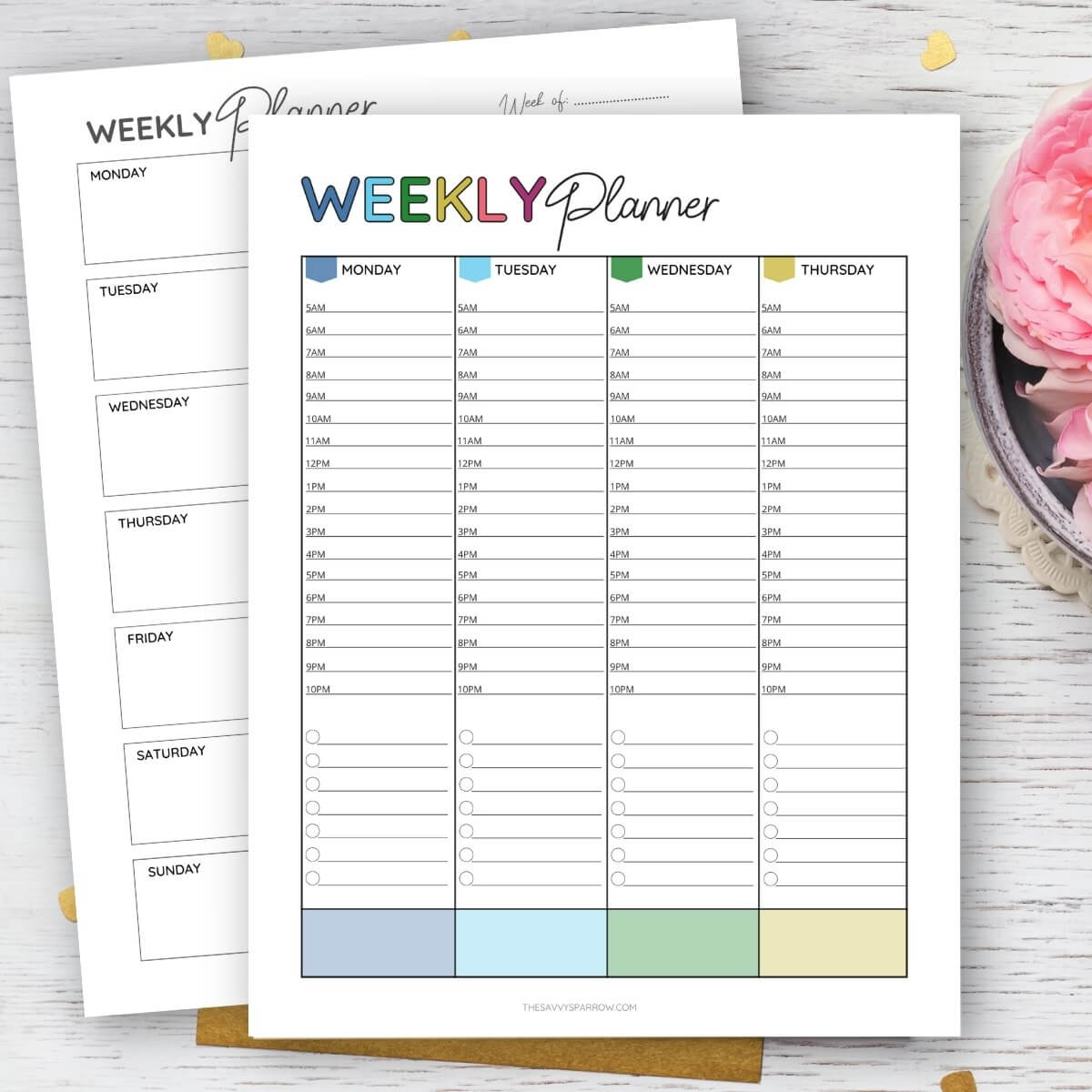 Blank Weekly Calendar Free Printable