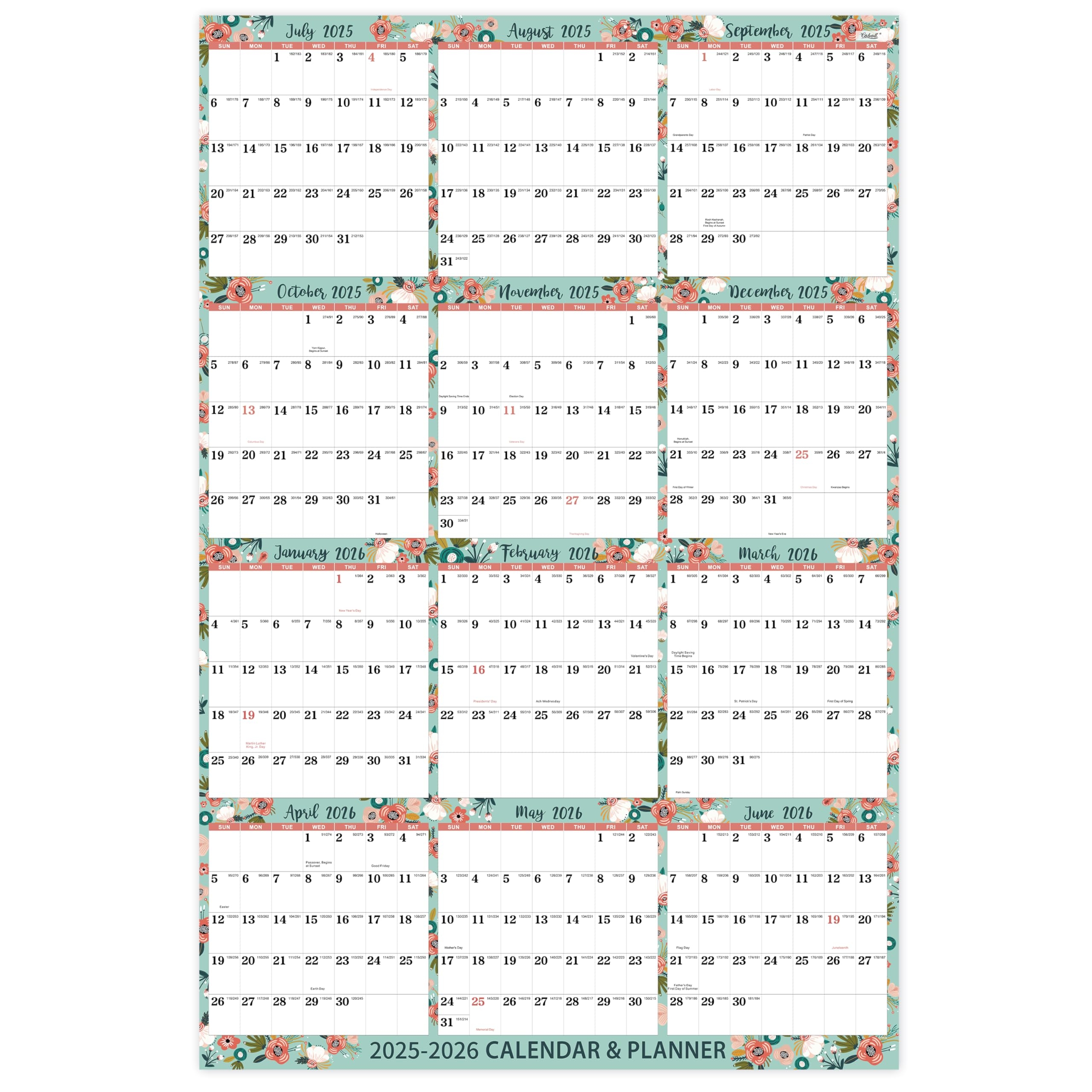 Amazon 2025 2026 Calendar Yearly 2025 2026 Wall Calendar July 2025 June 2026 22 4 x34 6 Paper Folded Wall Calendar 2025 2026 Large Wall 