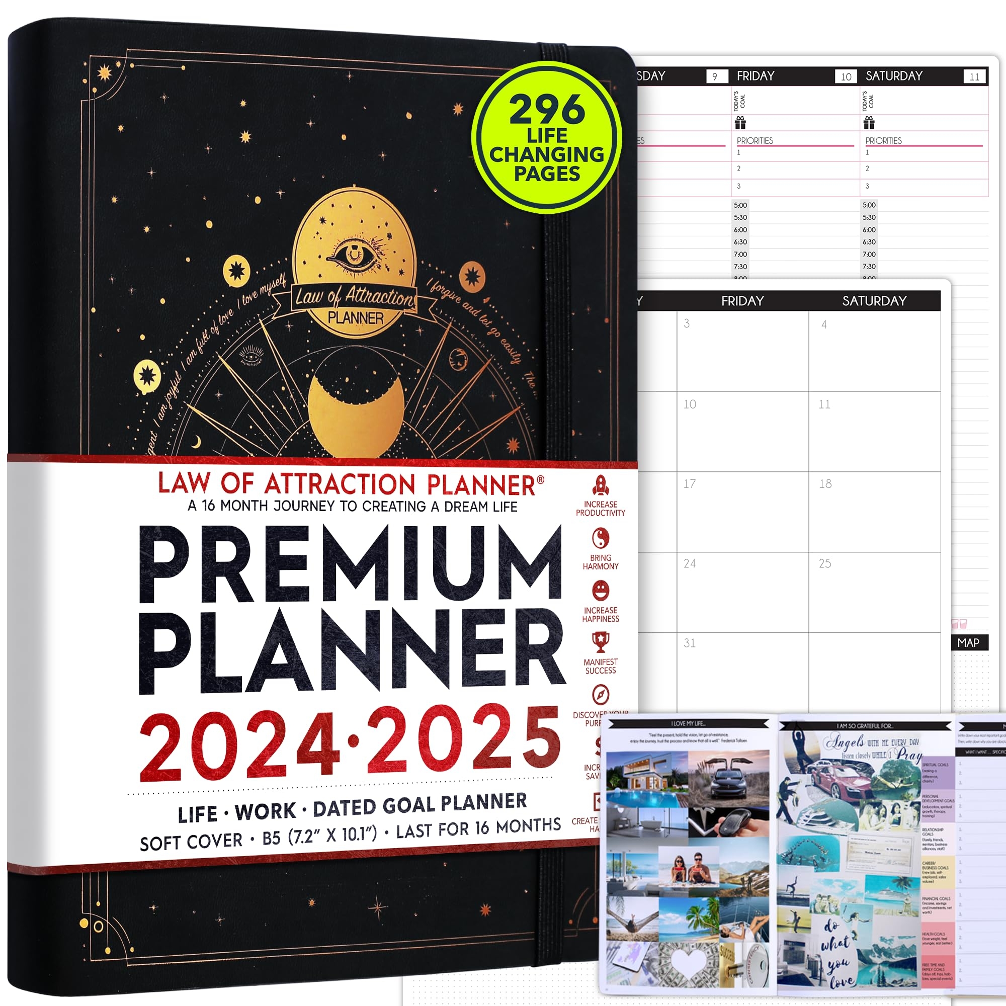 Amazon 2025 Planner Weekly And Monthly 16 Month Life Planner To Increase Productivity Happiness Dated 2025 Planner Include Foldable Vision Board Gift Box Planner Stickers Sep 2024 To Dec 2025 Office Products
