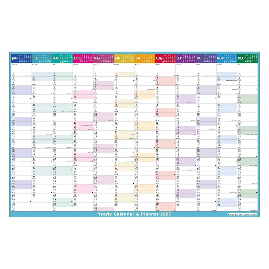 Amazon 2025 Yearly Wall Calendar Large Yearly Calendar 2025 Jan 2025 Dec 2025 38 2 X 25 2 Open 2025 Calendar 12 Months Yearly Wall Calendar 2025 With Moon Phase Notes Stickers All At One Page Office Products