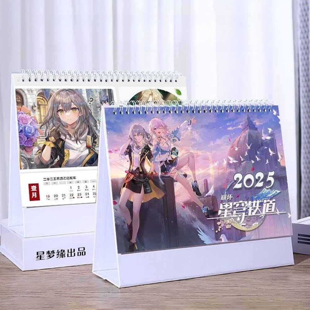 Amazon co jp Collapse Star Rail 2025 Desk Calendar Anime Moe Goods Double Sided Print Back Article Planner Horizontal Print Art Book Photo Practical Figurine Office Supplies New Year Graduation Office Products