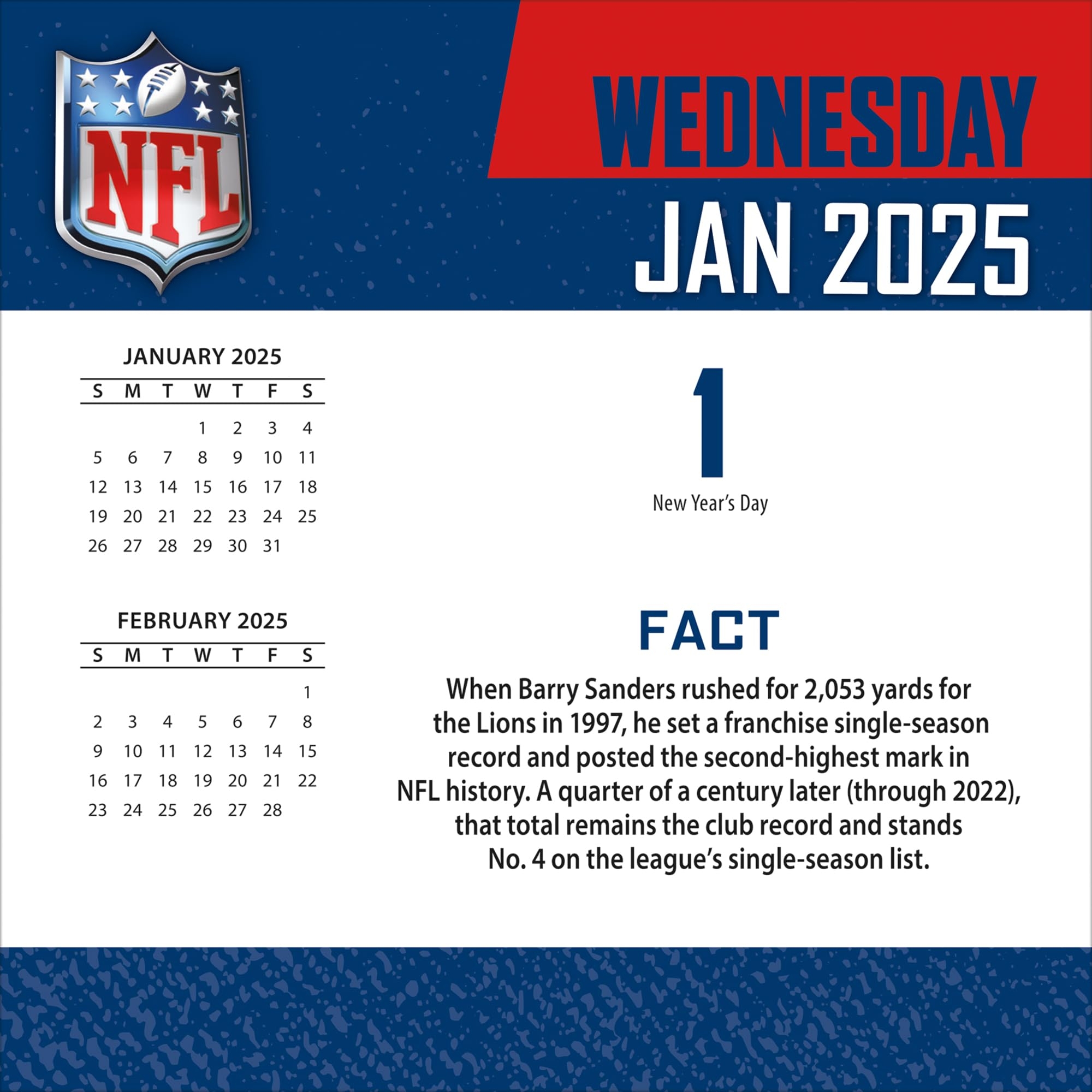 Amazon Turner Sports NFL All Team 2025 Box Calendar 25998053052 Sports Outdoors