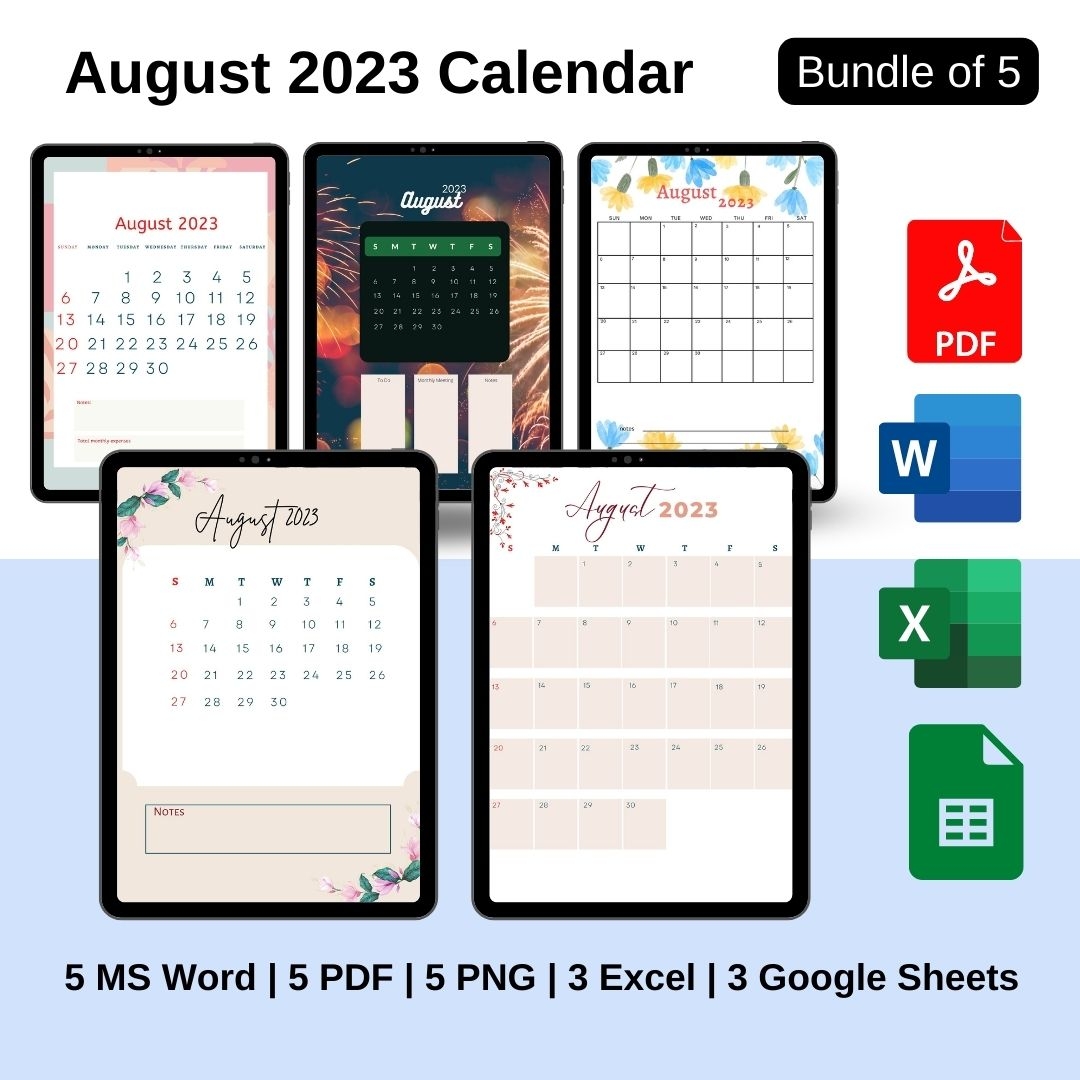 August 2025 Calendar Printable With Holidays In PDF Word