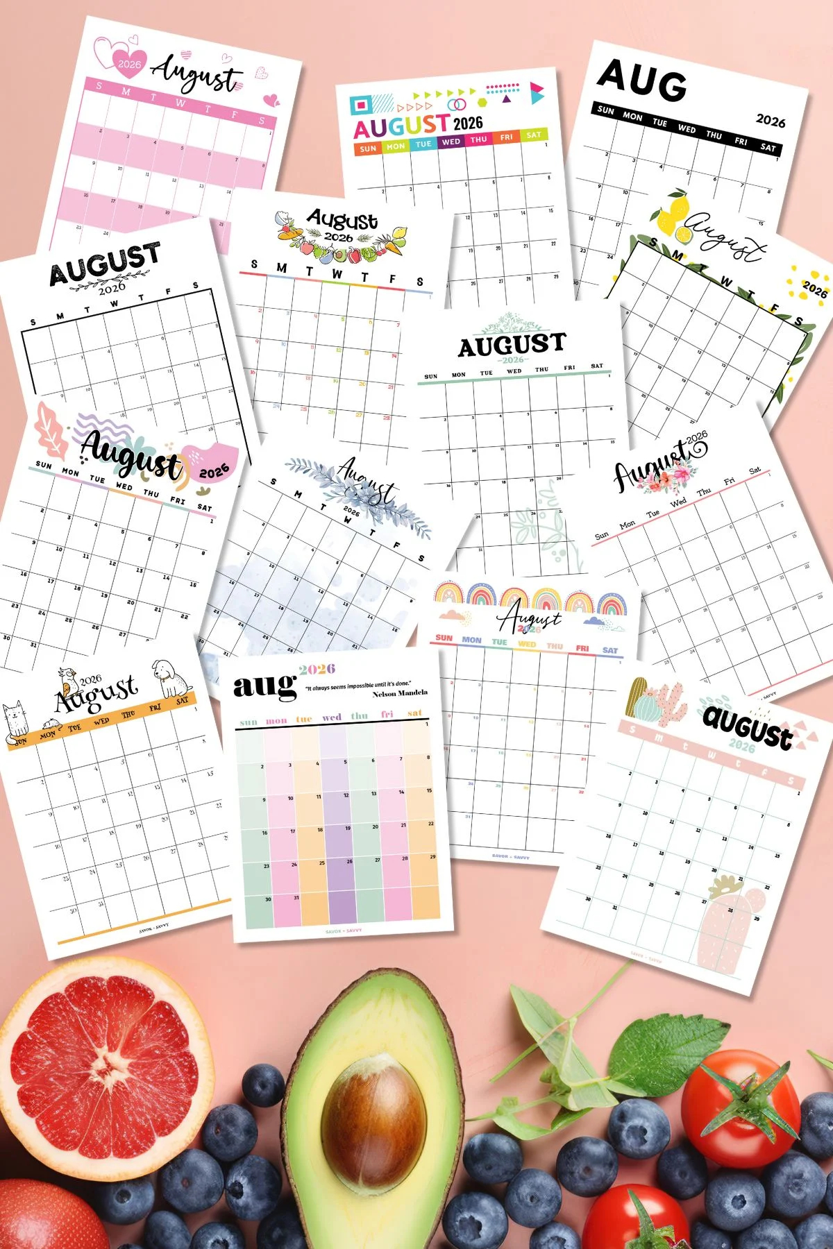 August 2026 Calendar Templates 14 Free Printables Savor Savvy August 2026 Calendar Templates 14 Free Printables Savor Savvy