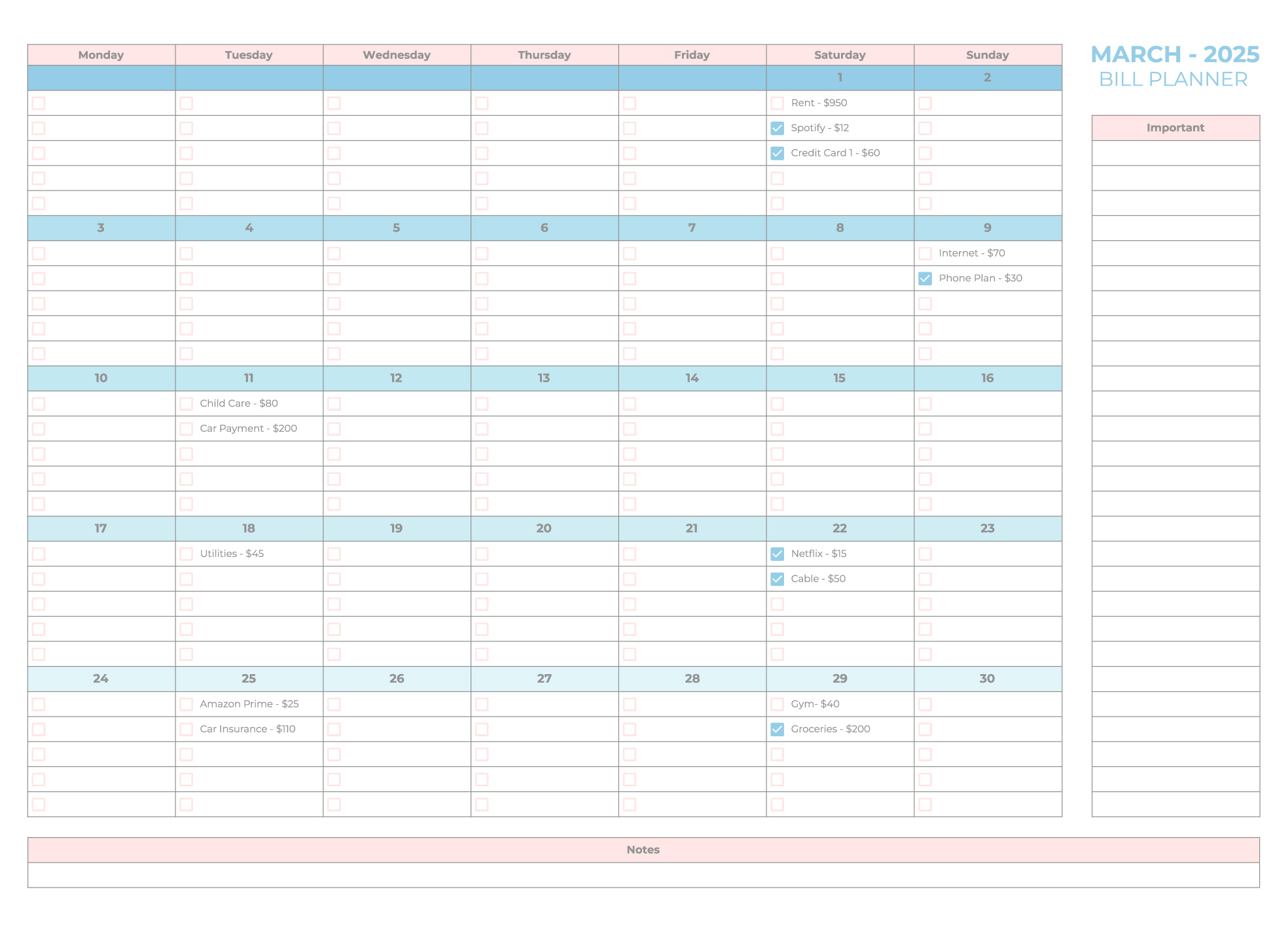 Bill Planner Free Google Sheets Excel Template Gdoc io