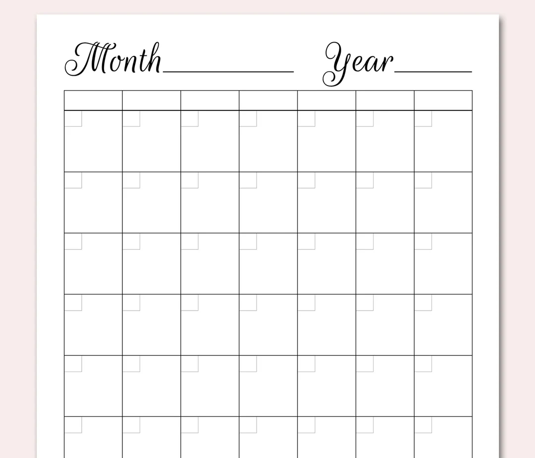 BLANK Calendar Planner Printable PDF Undated Perpetual Calendar Todo List DIY Planners Monthly Weekly Daily To Do Lists Letter A4 A5 Etsy UK