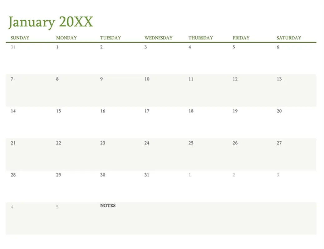 Blank Calendar Templates Microsoft Create