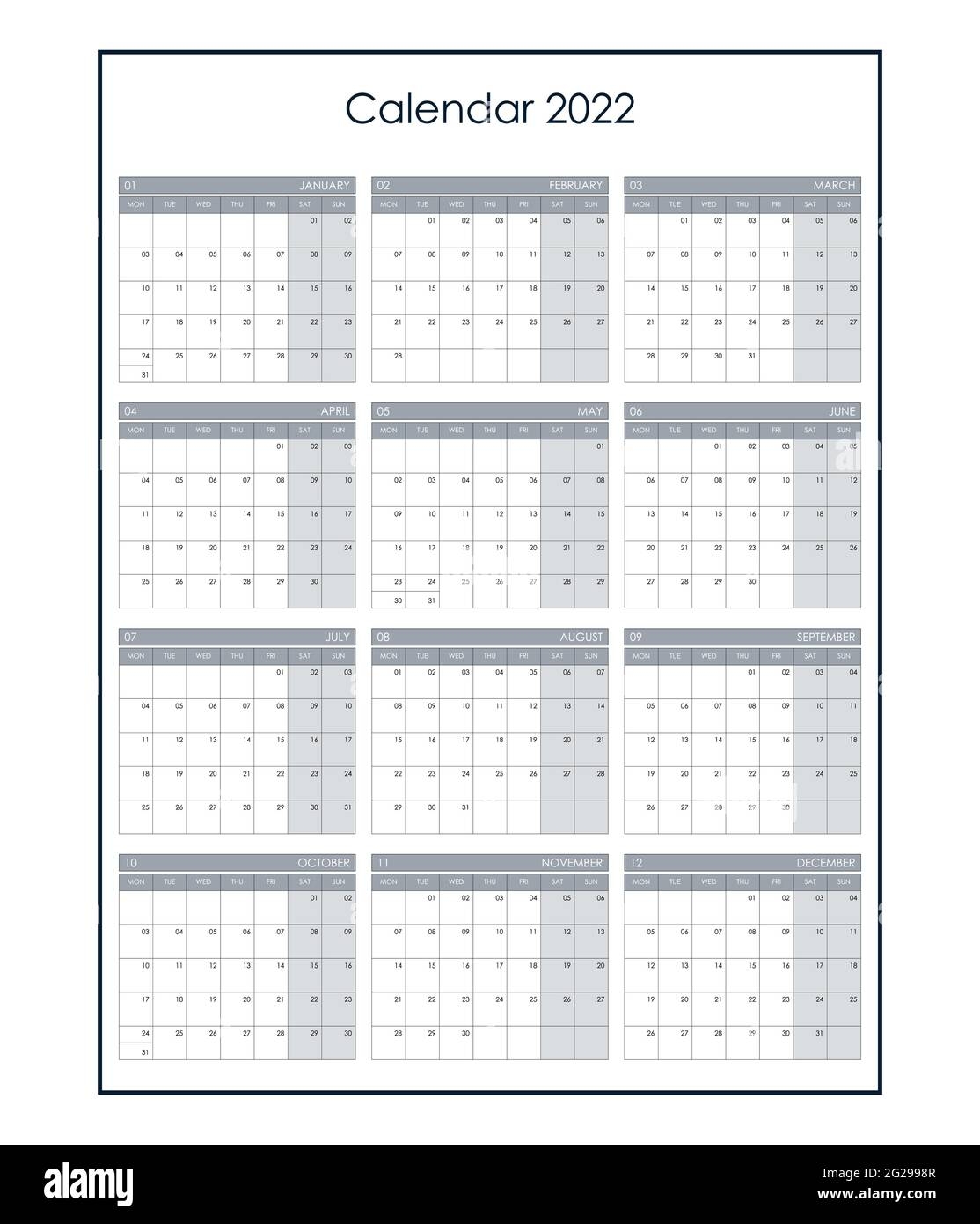 12 Month Printable Calendar 1 Sheet Legal Size