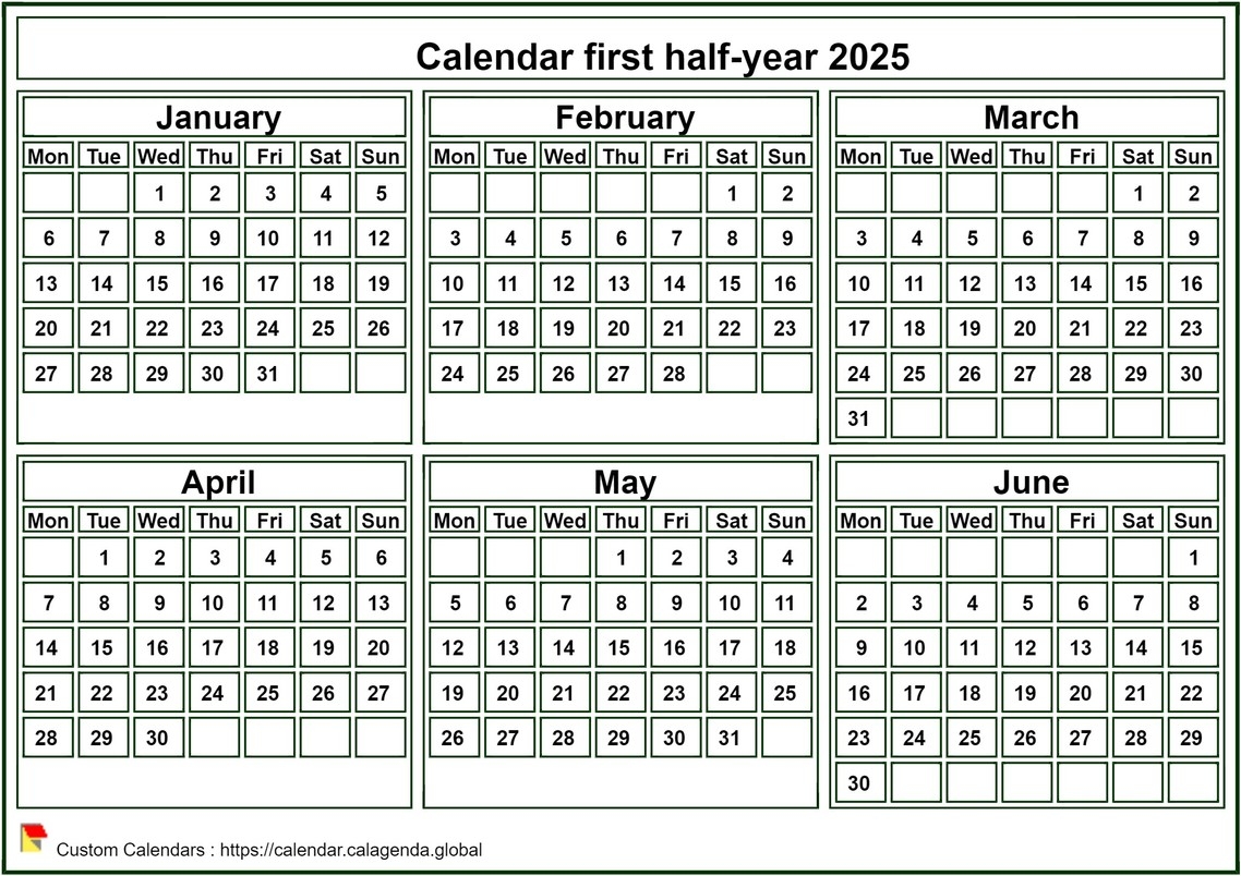 calendar 2025 to print half year tiny pocket format white background calendar 2025 to print half year tiny pocket format white background