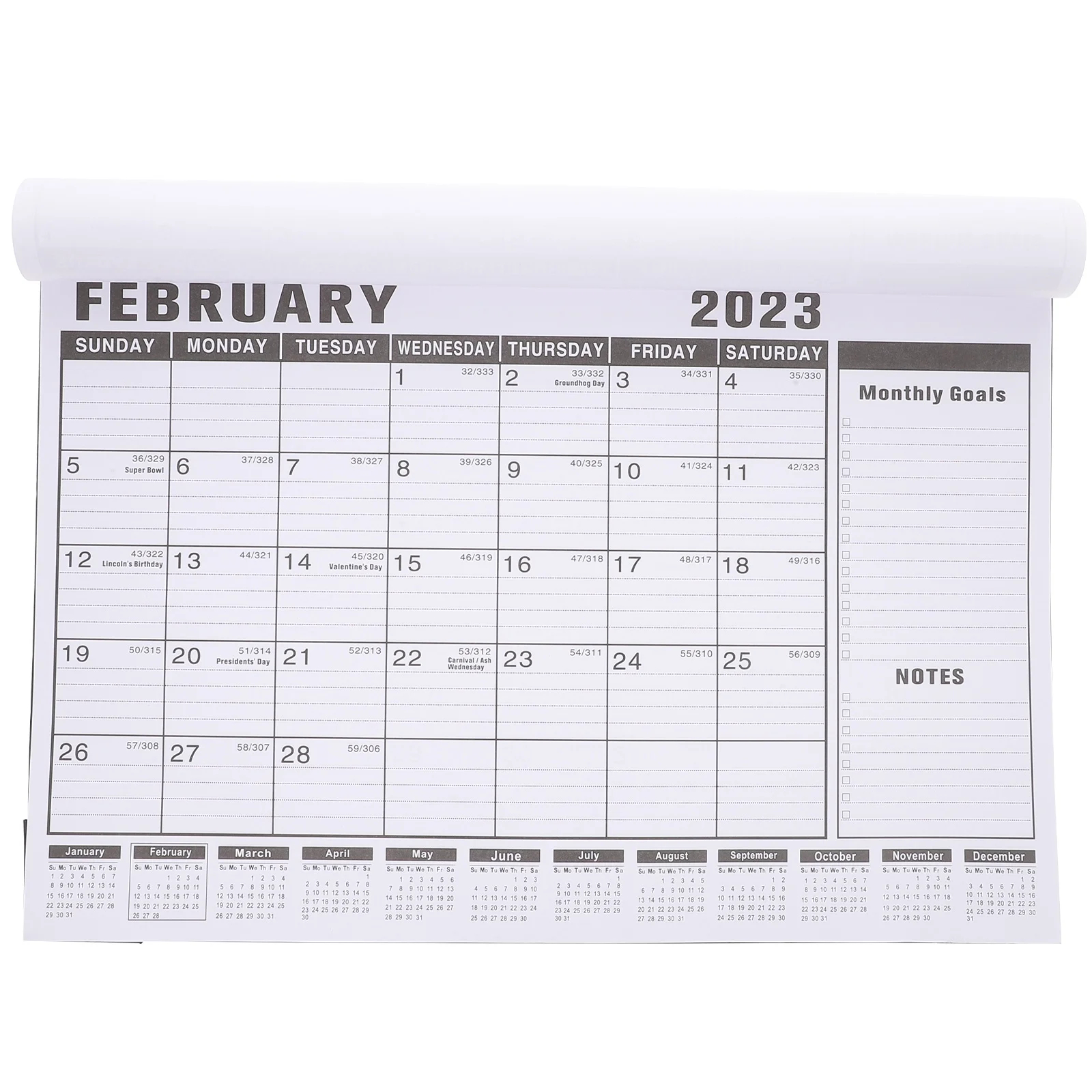 Calendar Wall 2023 Monthly Planner Desk Calendars Large Office Hanging Academic Calender Printable Household Erase Walmart