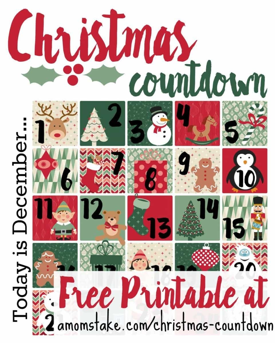 Christmas Countdown Printable A Mom s Take