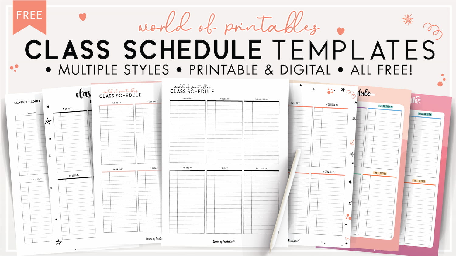 Printable Agenda High School Calendar With Classes