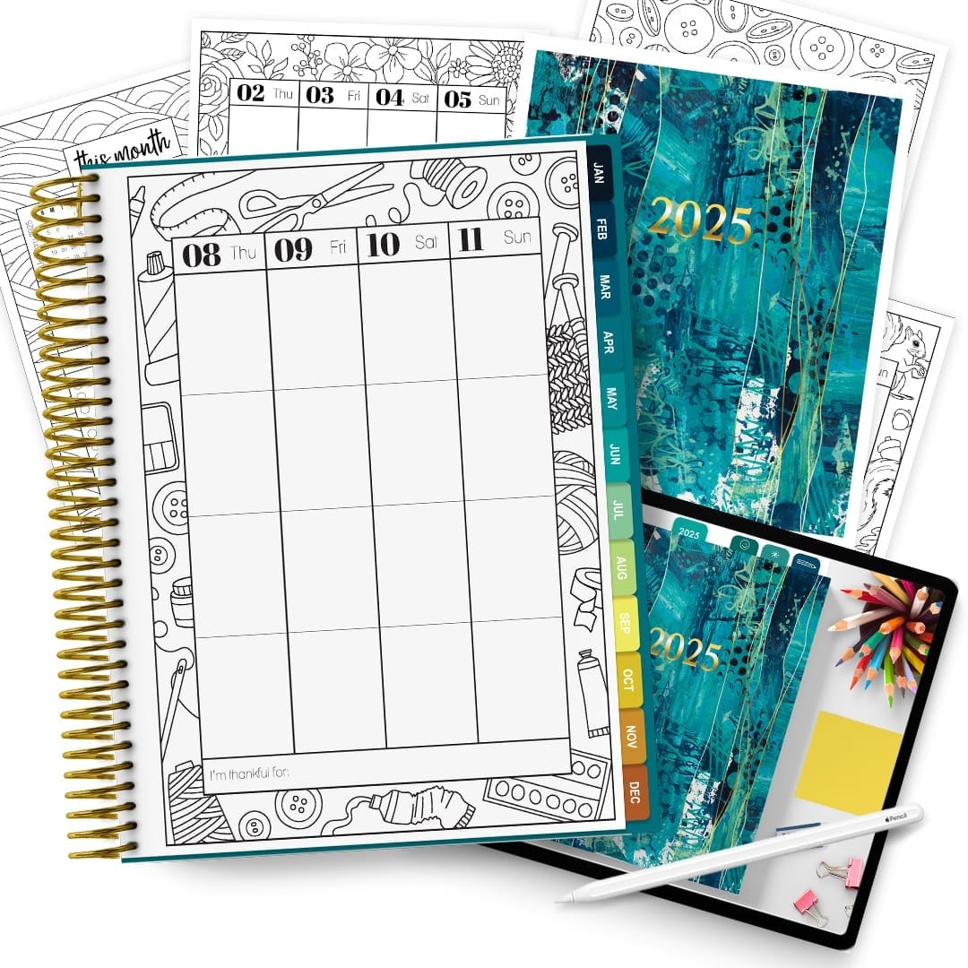 classic 2025 coloring planner bundle