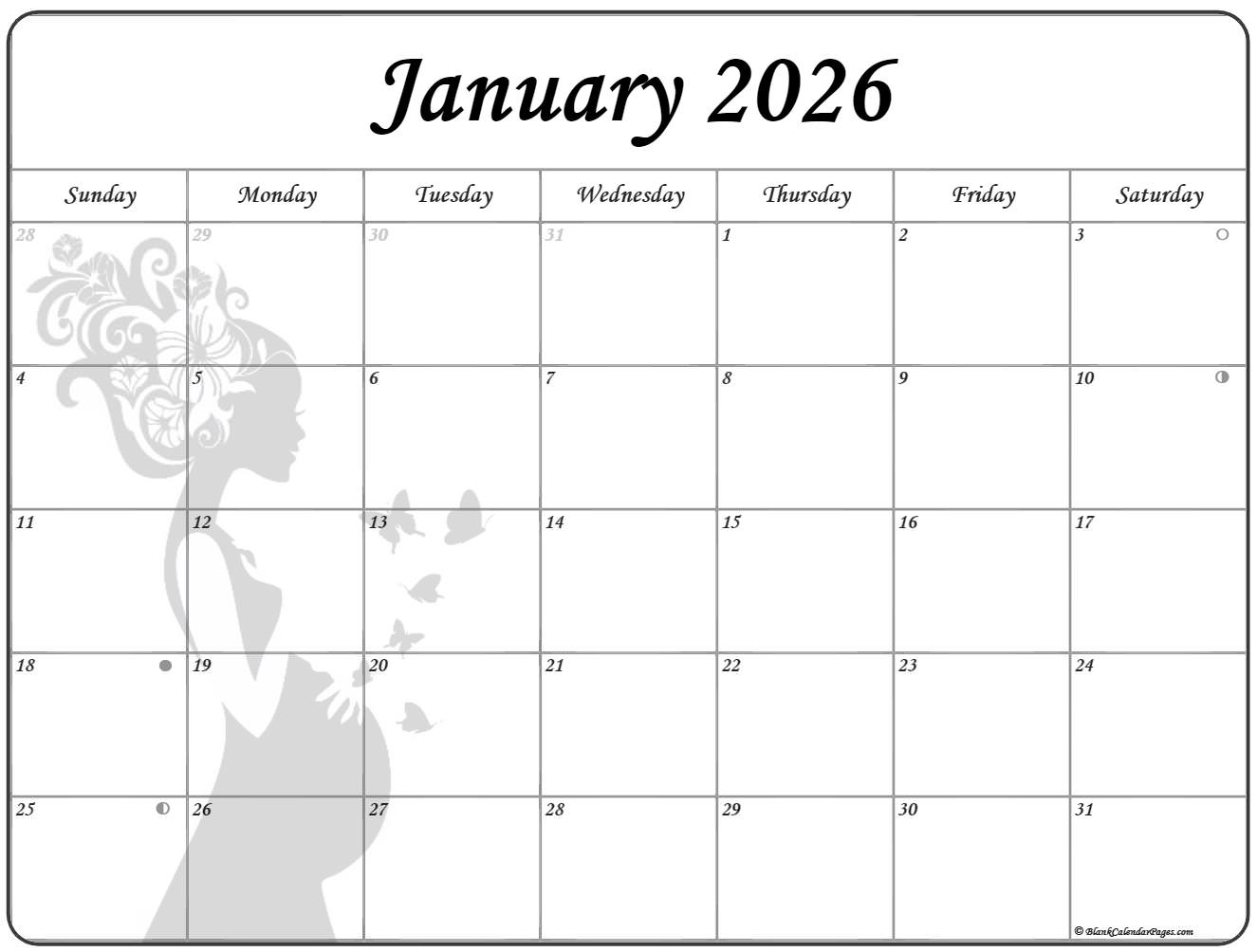 Printable 2026 January Calendar Printable 2026 January Calendar