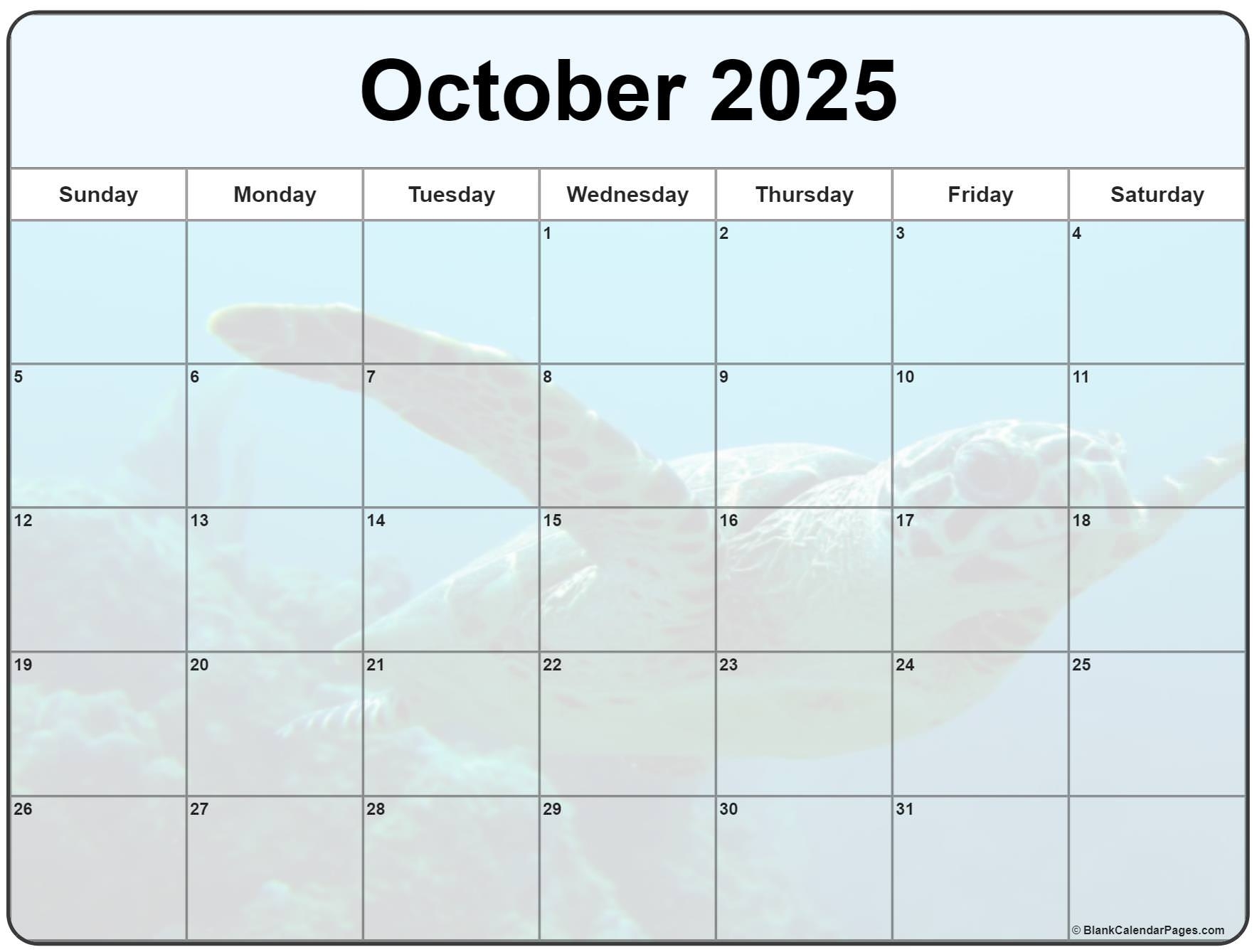 Cute October 2025 Calendar Printable