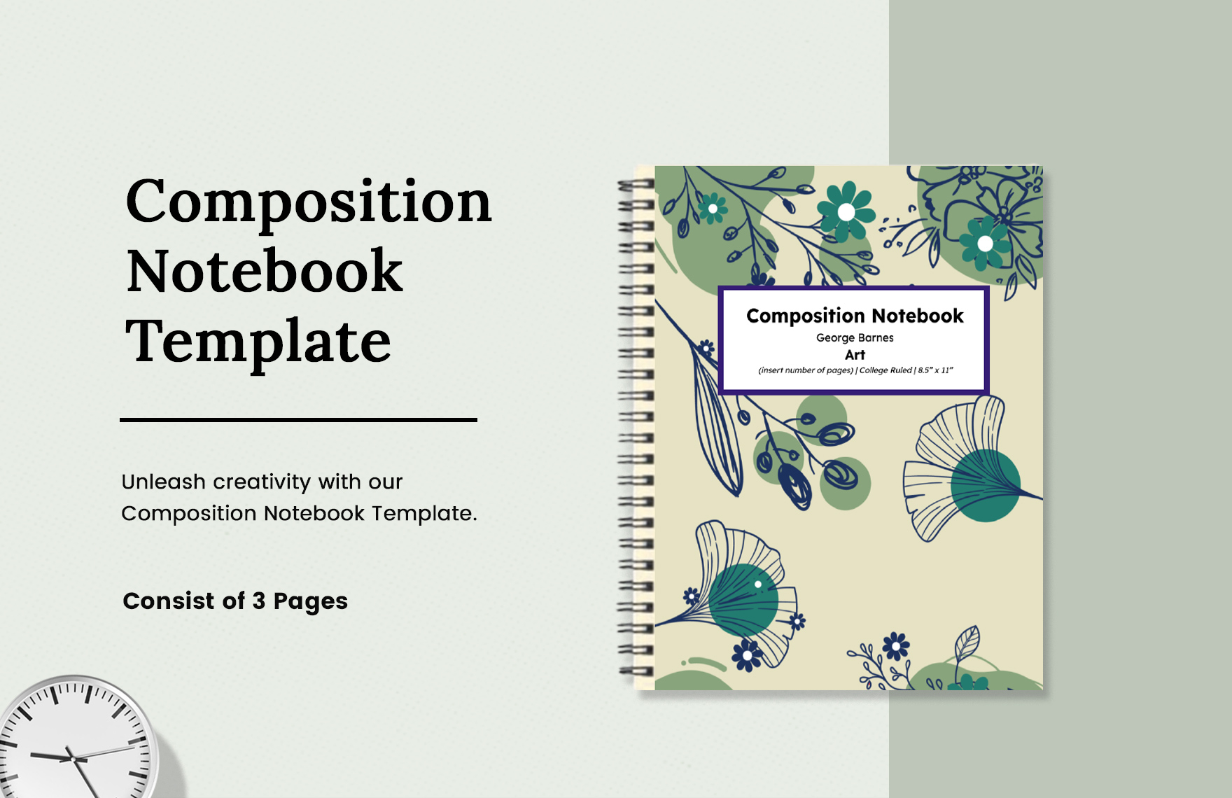 Composition Notebook Paper Template In Illustrator Word Pages PSD PDF Google Docs Download Template