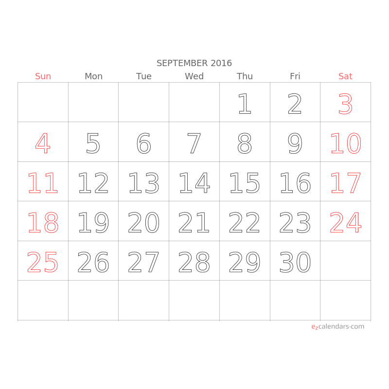 Big Free Printable Calendars