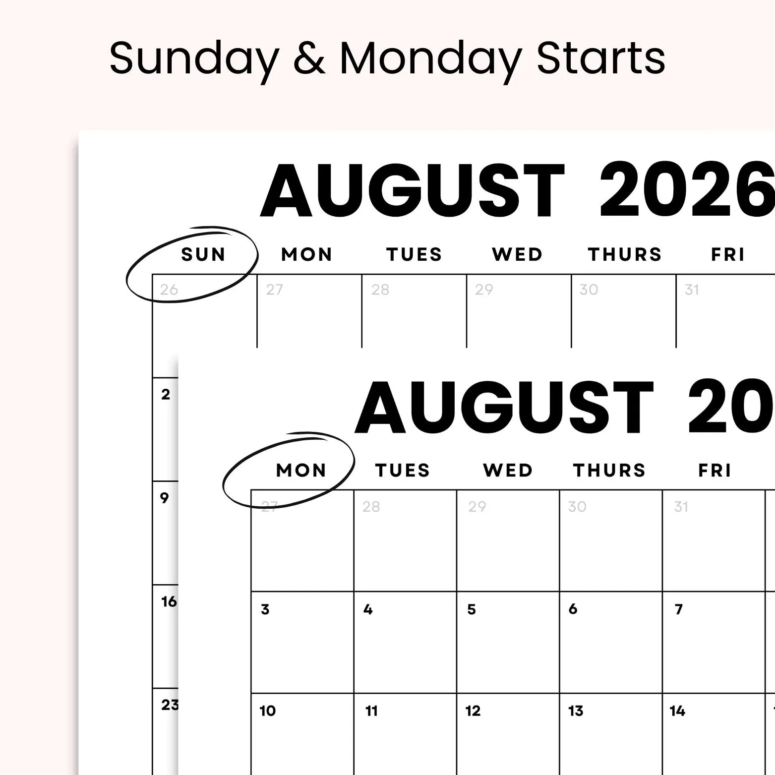 Coloring August 2026 Calendar Printable