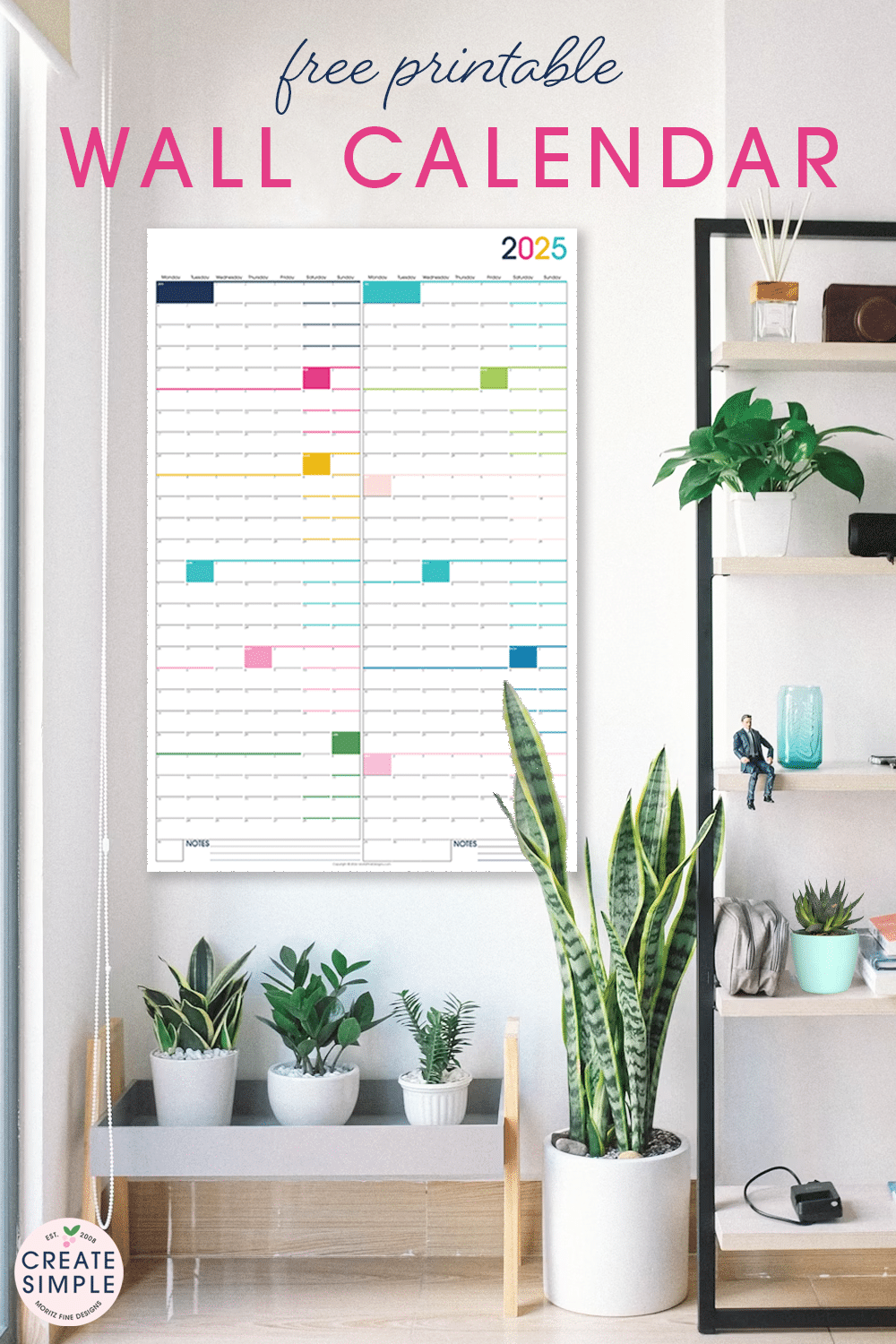 Free Printable Organizer Wall Calendar 2025