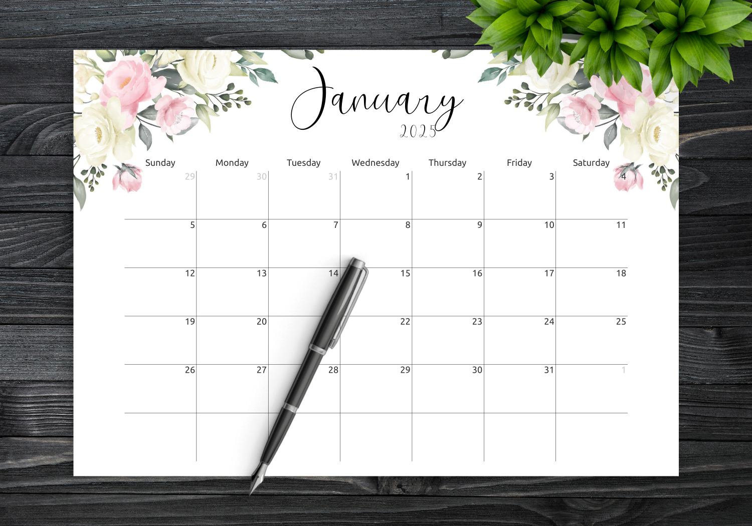 Download Monthly Calendar PDF Template For Easy Planning