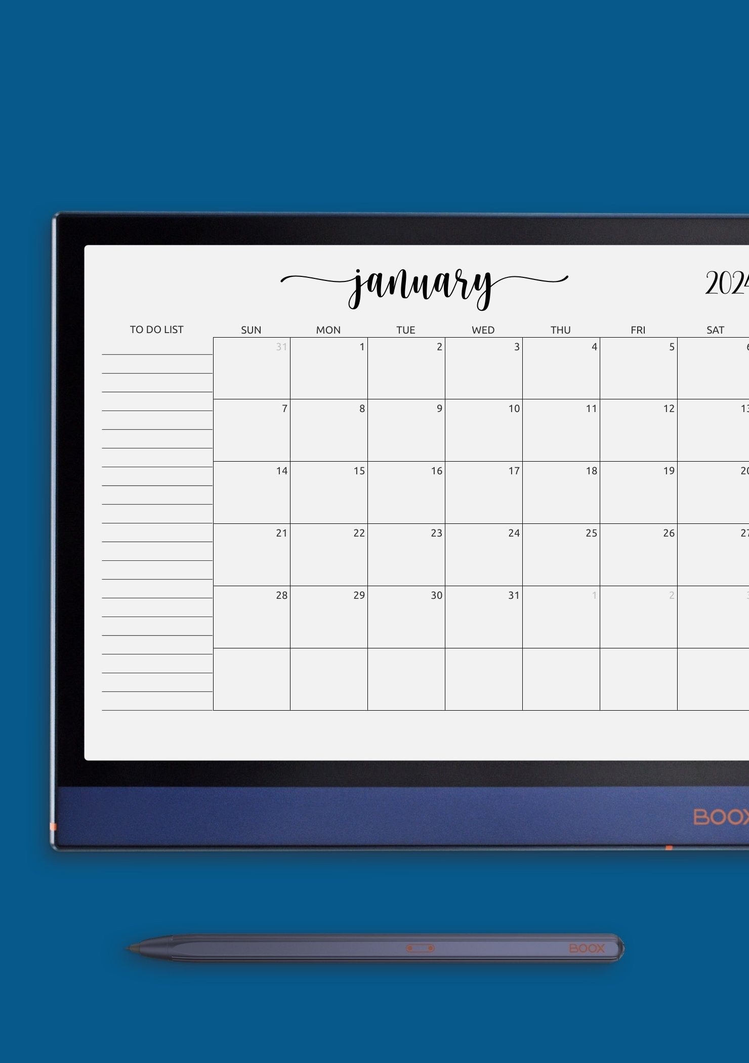 Printable Calendar With Checklist