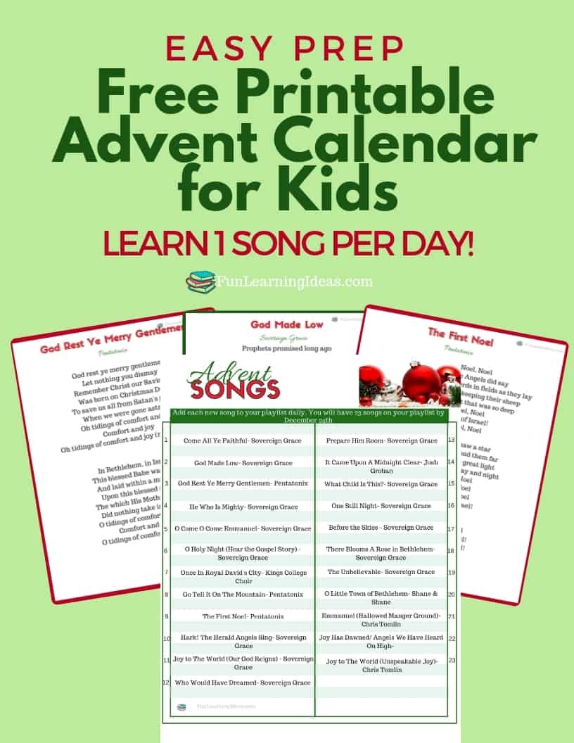 Free Printable December Calendar For Kids