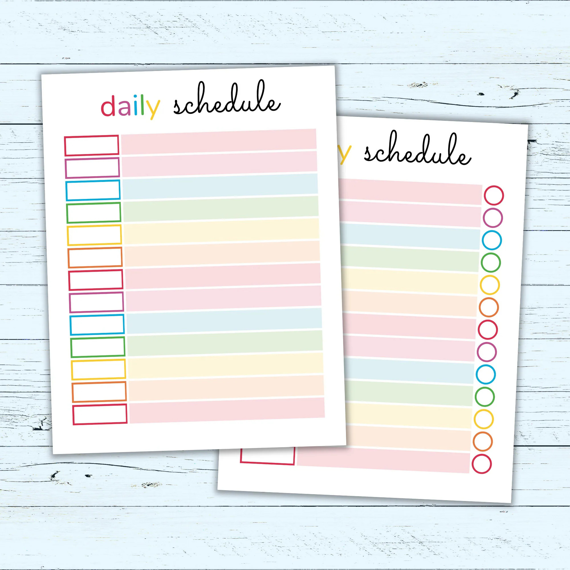 Editable Daily Schedule Template For Kids Printable Kids Daily Schedule Cute Colorful Daily Schedule Planner For Kids Fillable PDF Etsy